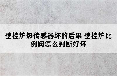 壁挂炉热传感器坏的后果 壁挂炉比例阀怎么判断好坏